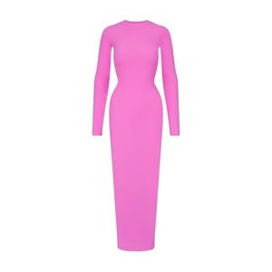 BNWOT Skims Fits Everybody Crew Neck Maxi Long Dress Neon Orchid 2X